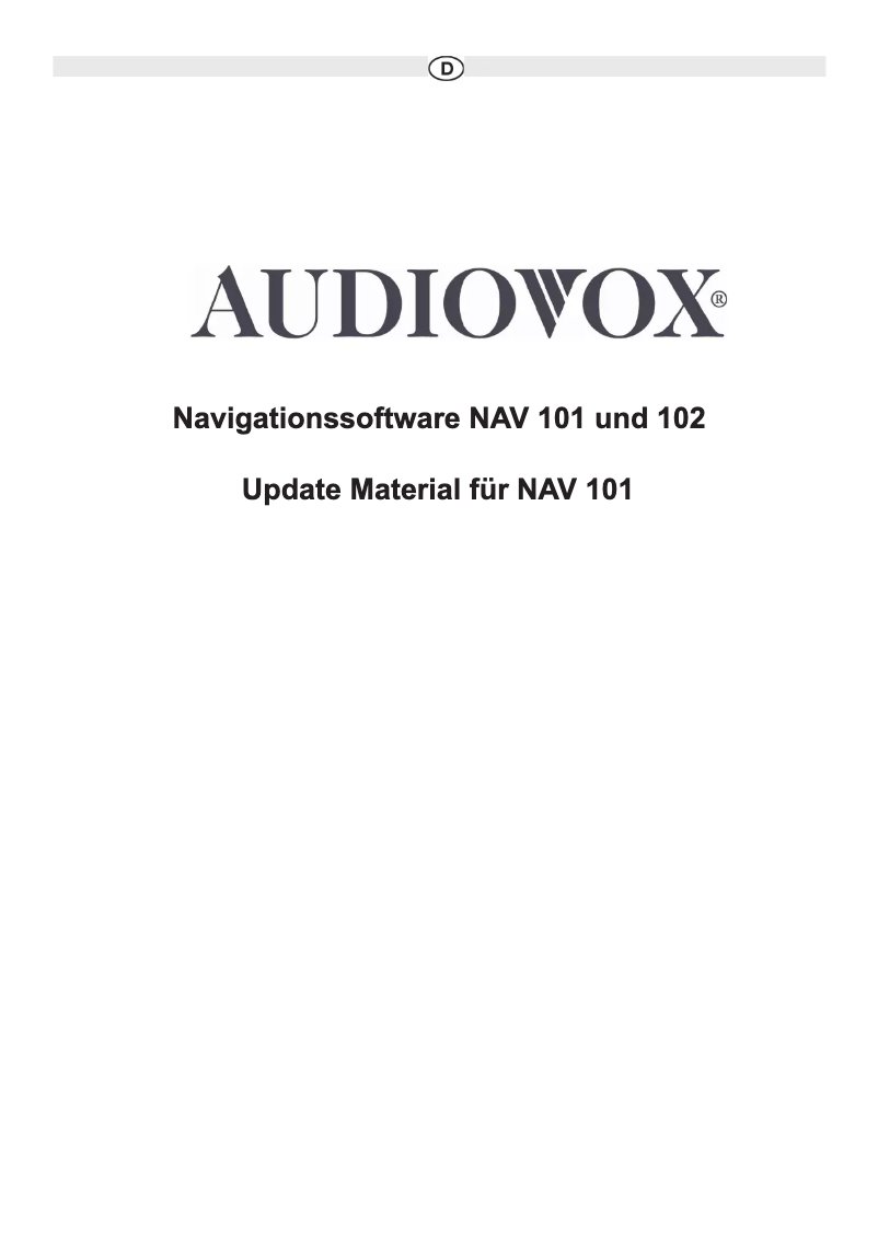 Página 1 del manual Manual de usuario audiovox NAV 101