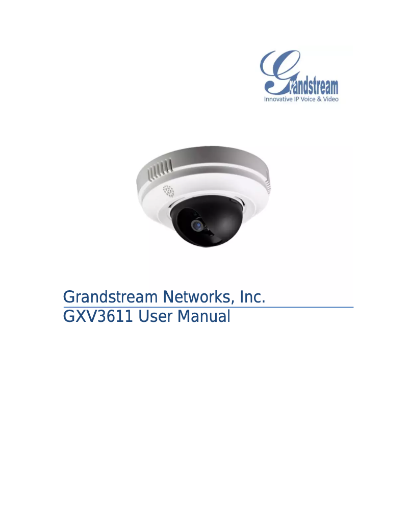 Page 1 de la notice Manuel utilisateur Grandstream GXV-3611_LL