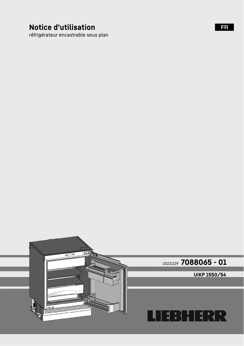 Page n°1 - Manuel utilisateur Liebherr UIKP 1554