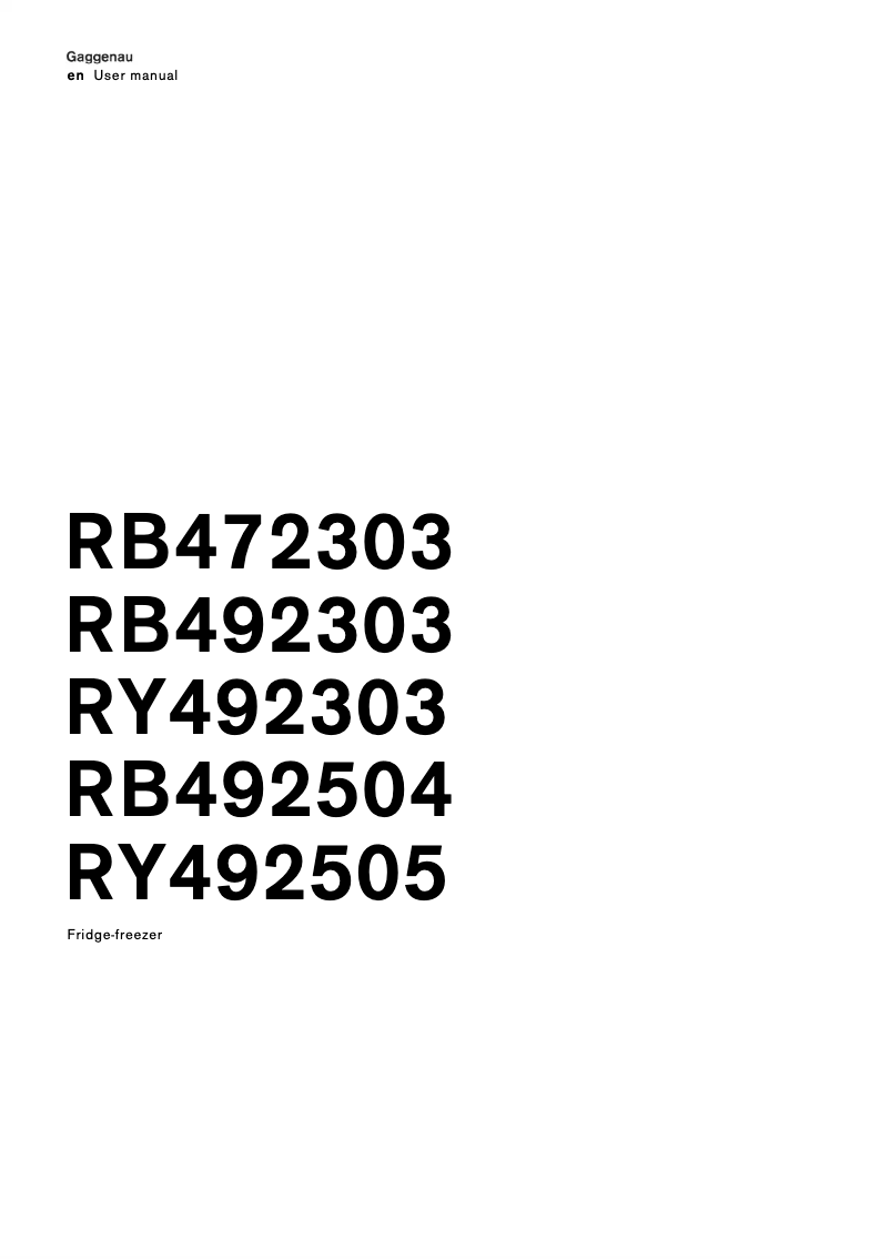 Página 1 del manual Manual de usuario Gaggenau RY492505