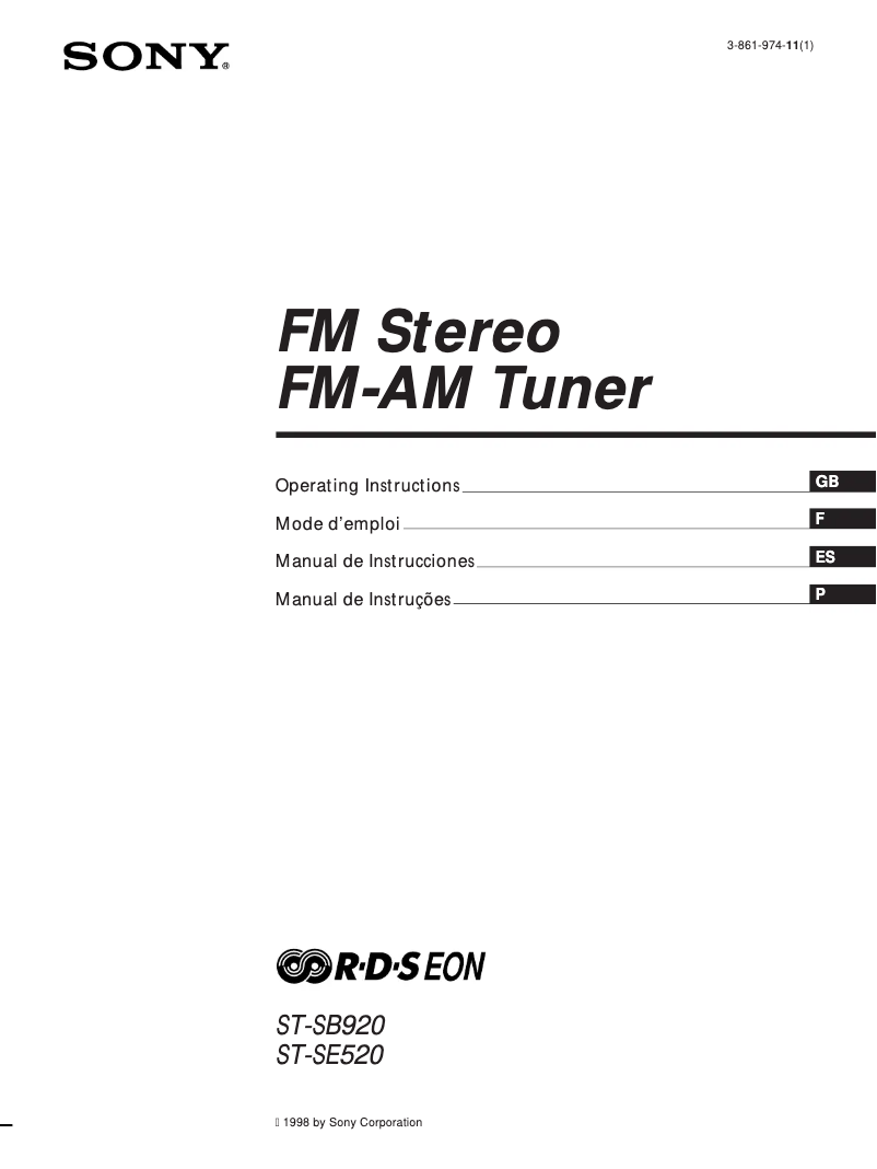 Image de la première page du manuel de l'appareil ST-SE520