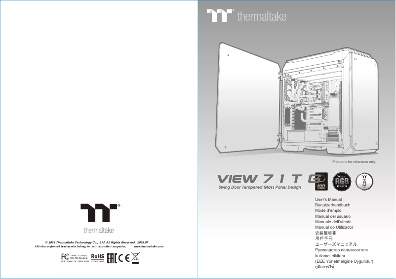 Page 1 de la notice Manuel utilisateur Thermaltake View 71 TG RGB Plus