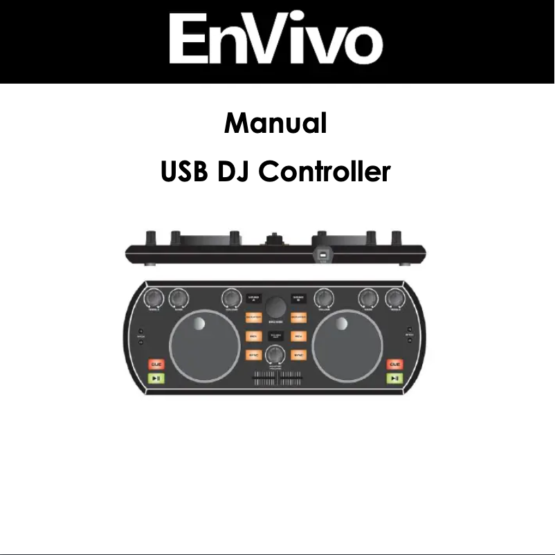 Page 1 de la notice Manuel utilisateur Envivo USB DJ Controller 57906