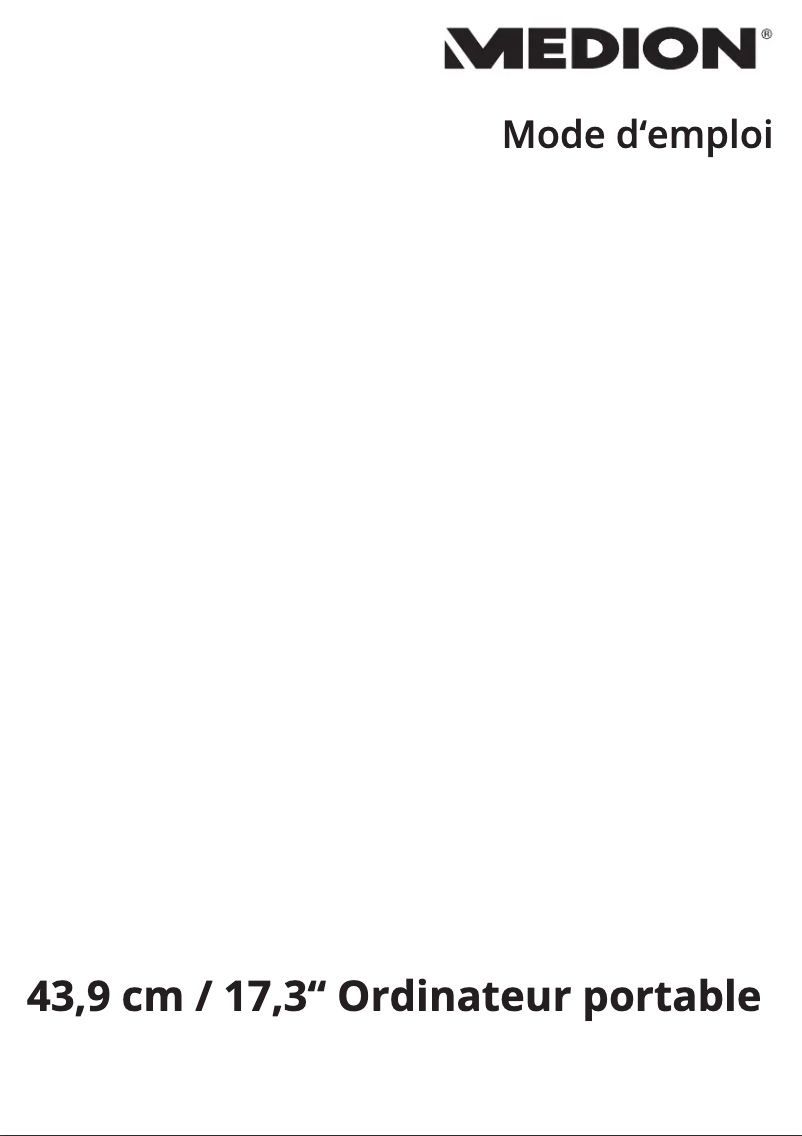 Page 1 de la notice Manuel utilisateur Medion ERAZER X17801 (MD 61595)