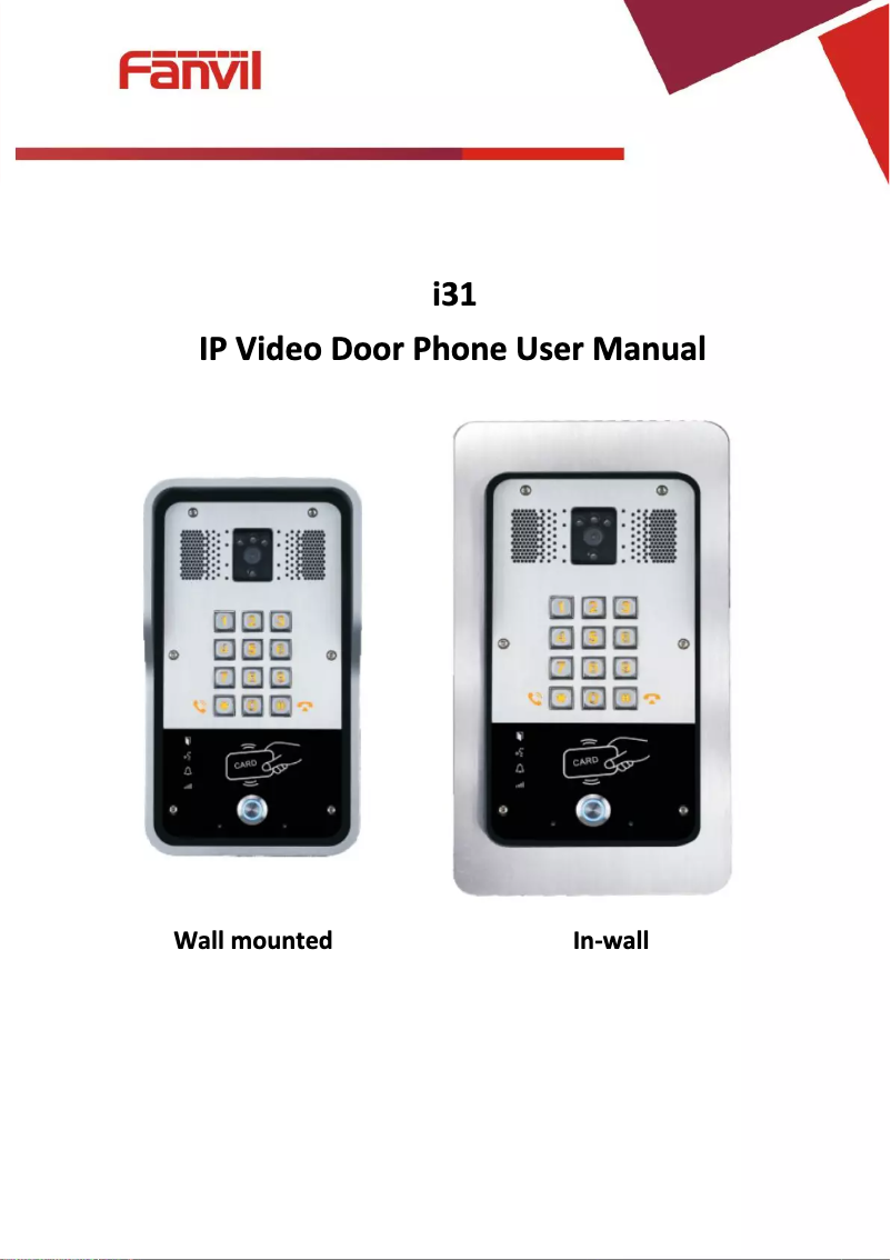 Page 1 de la notice Manuel utilisateur Fanvil i31