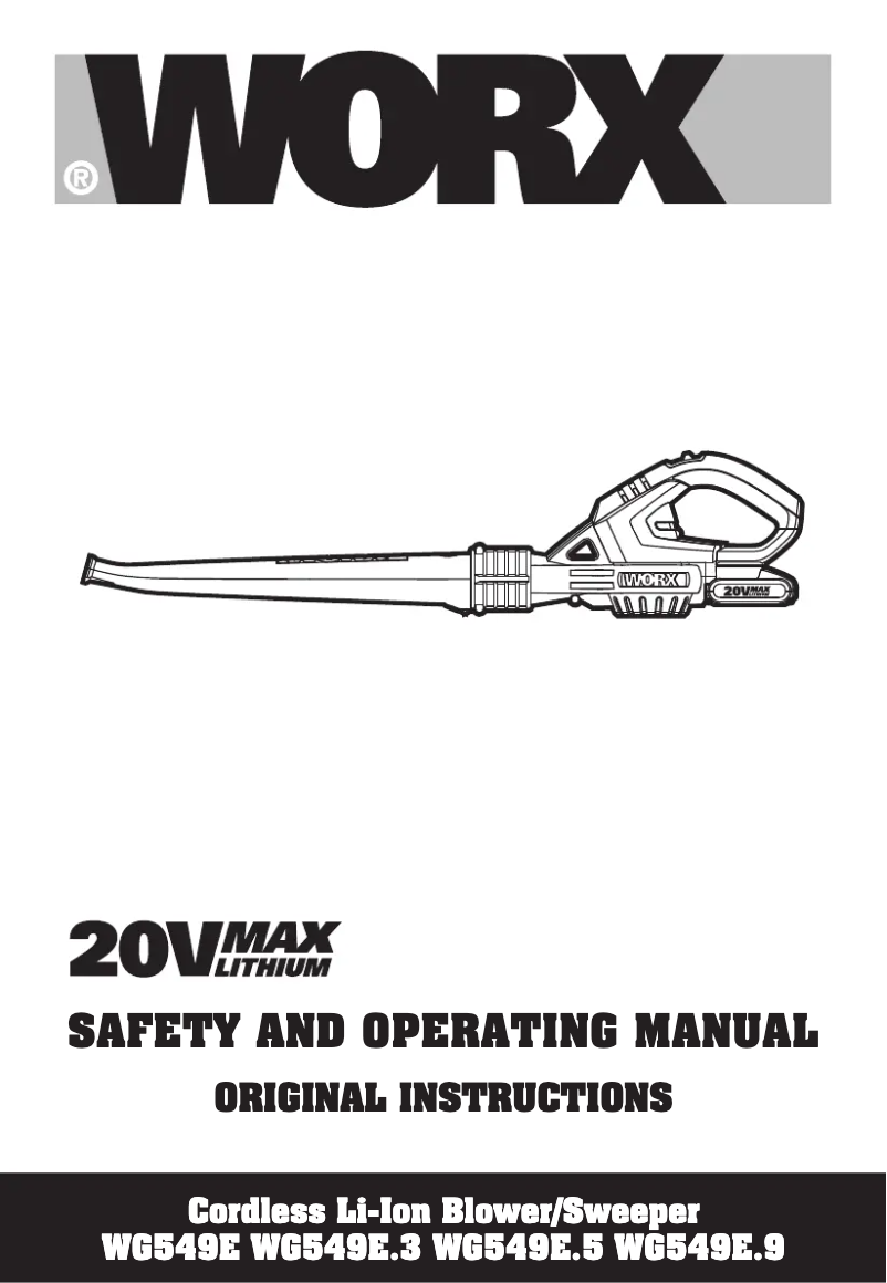 Page n°1 - Manuel utilisateur Worx WG549E