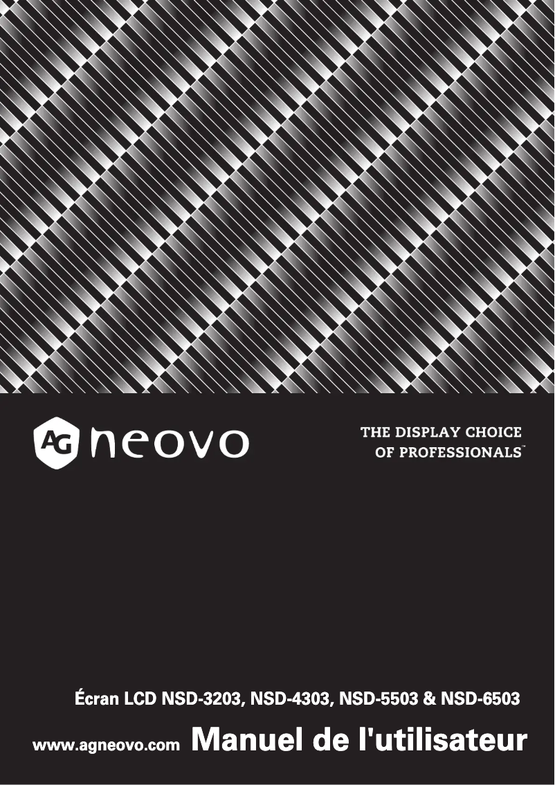 Page 1 de la notice Manuel utilisateur AG Neovo NSD-4303