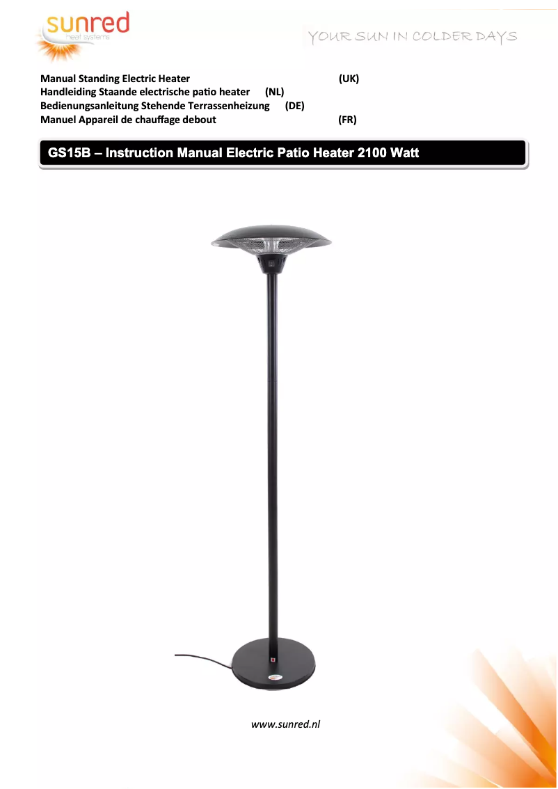 Page n°1 - Manuel utilisateur SunRed Sirius 2100