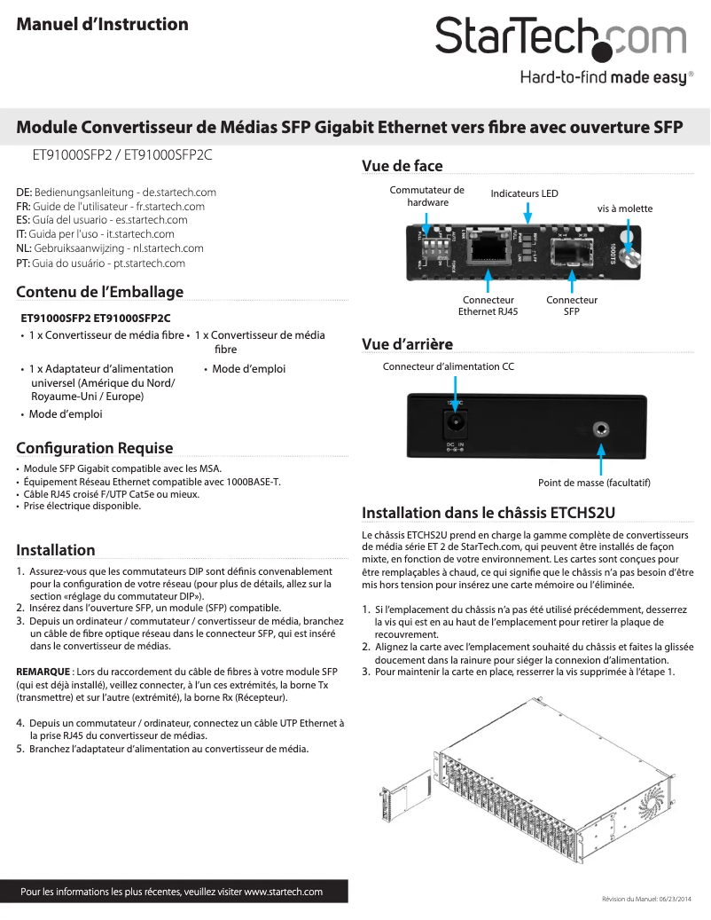 Page n°1 - Manuel utilisateur StarTech.com ET91000SFP2C
