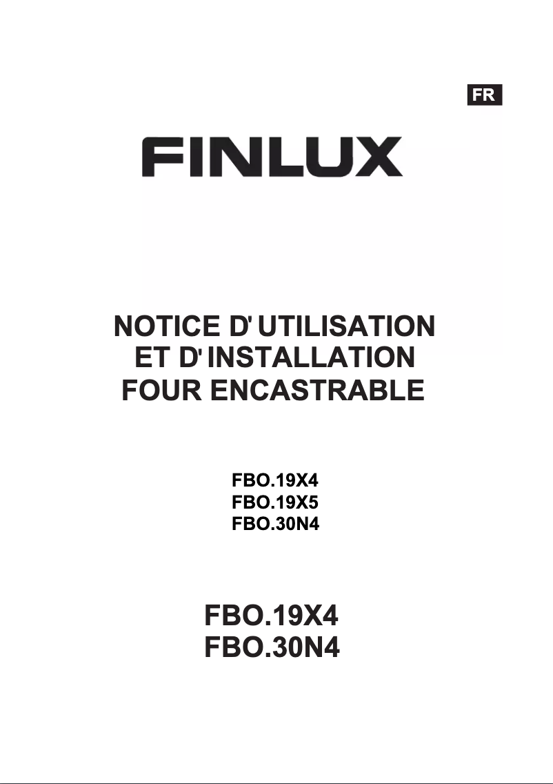 Page n°1 - Manuel utilisateur Finlux FBO.19X5