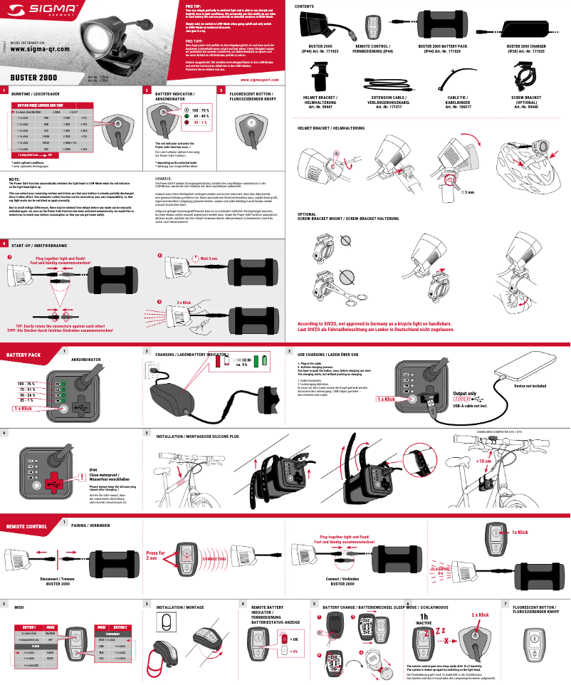Page n°1 - Manuel utilisateur Sigma Buster 2000