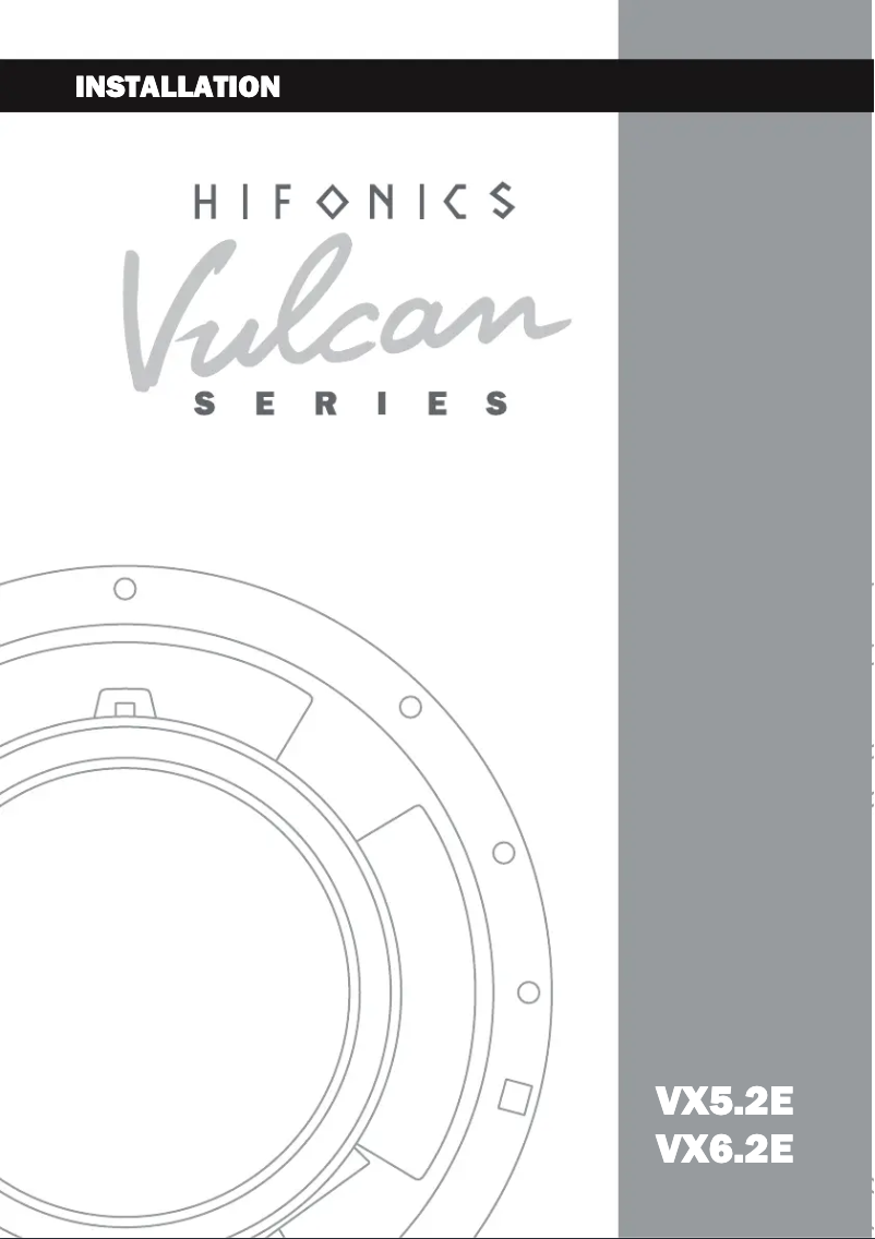 Page 1 de la notice Manuel utilisateur Hifonics Vulcan VX6.2E