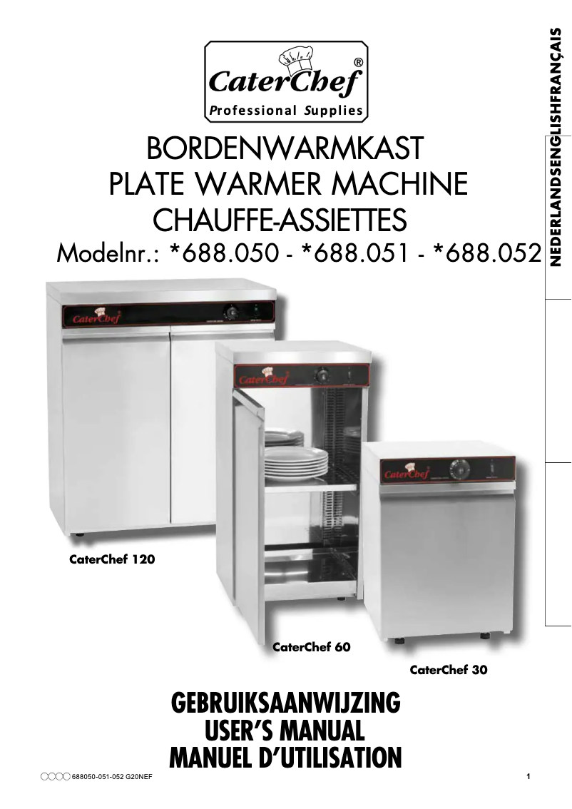 Page 1 de la notice Manuel utilisateur CaterChef 688051