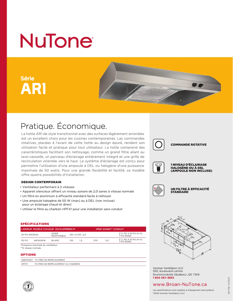 Image de la première page du manuel de l'appareil AR130SS