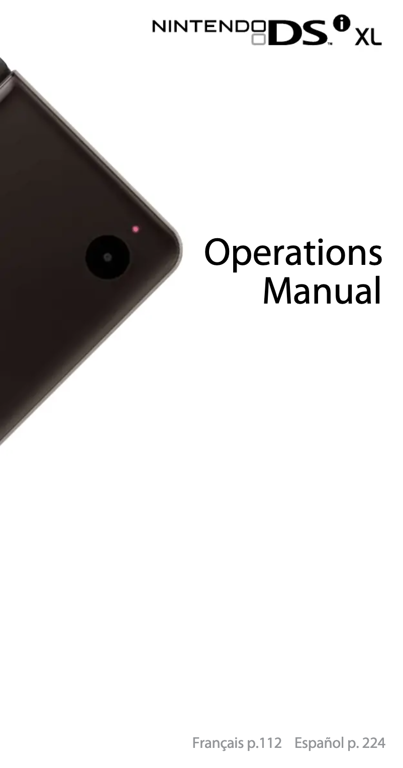 Page n°1 - Manuel utilisateur Nintendo DSi XL