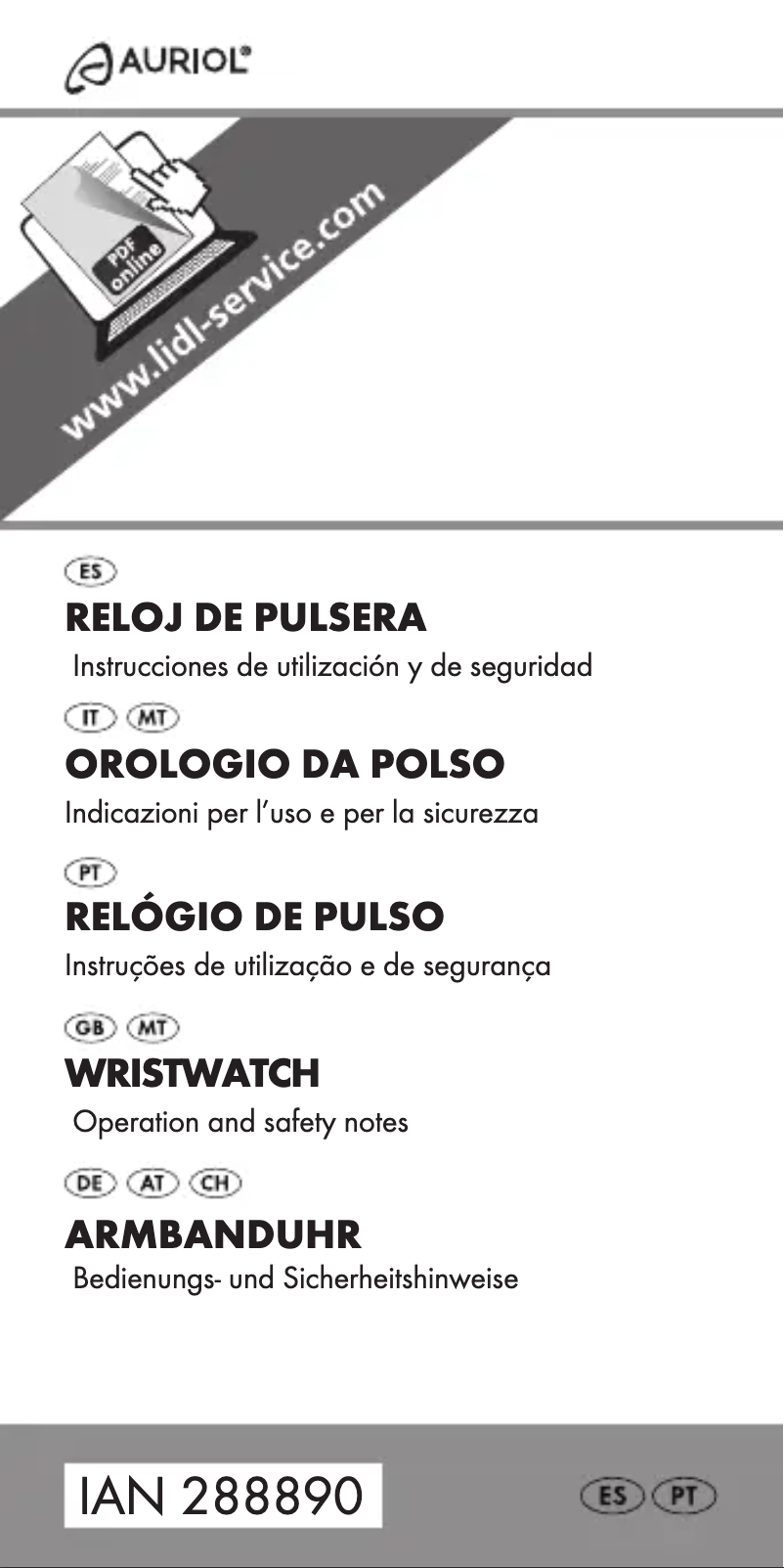 Page 1 de la notice Manuel utilisateur Auriol IAN 288890