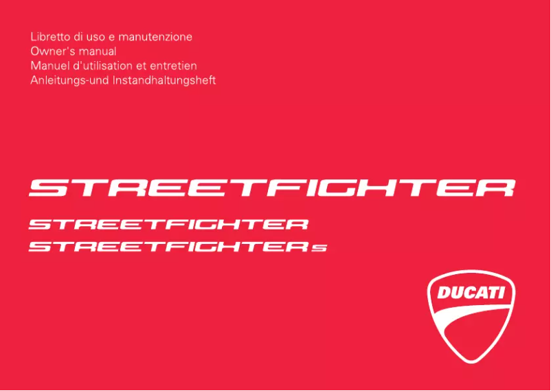 Page 1 de la notice Manuel utilisateur Ducati Streetfighter (2010)