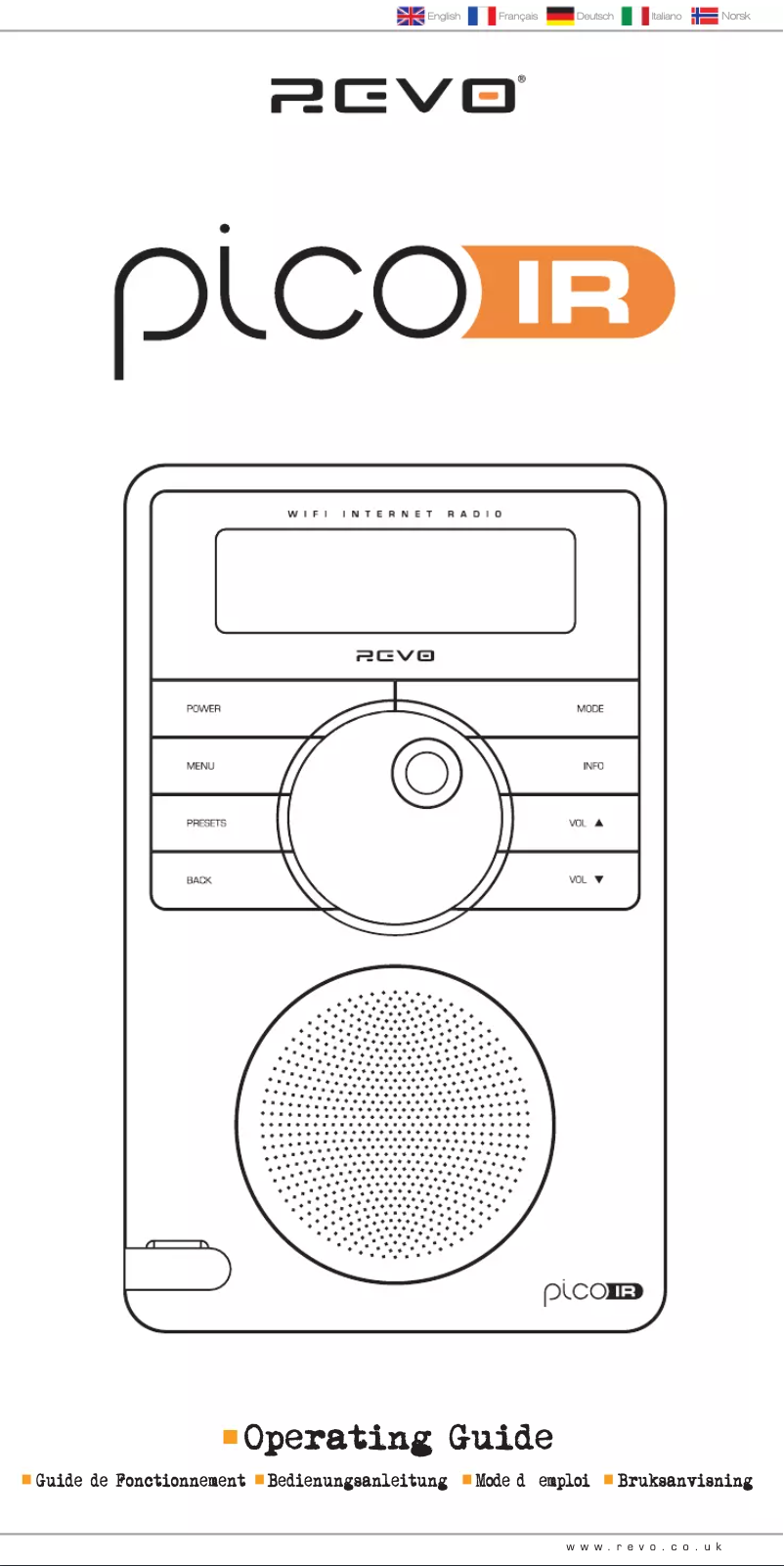 Page 1 de la notice Manuel utilisateur REVO Pico IR