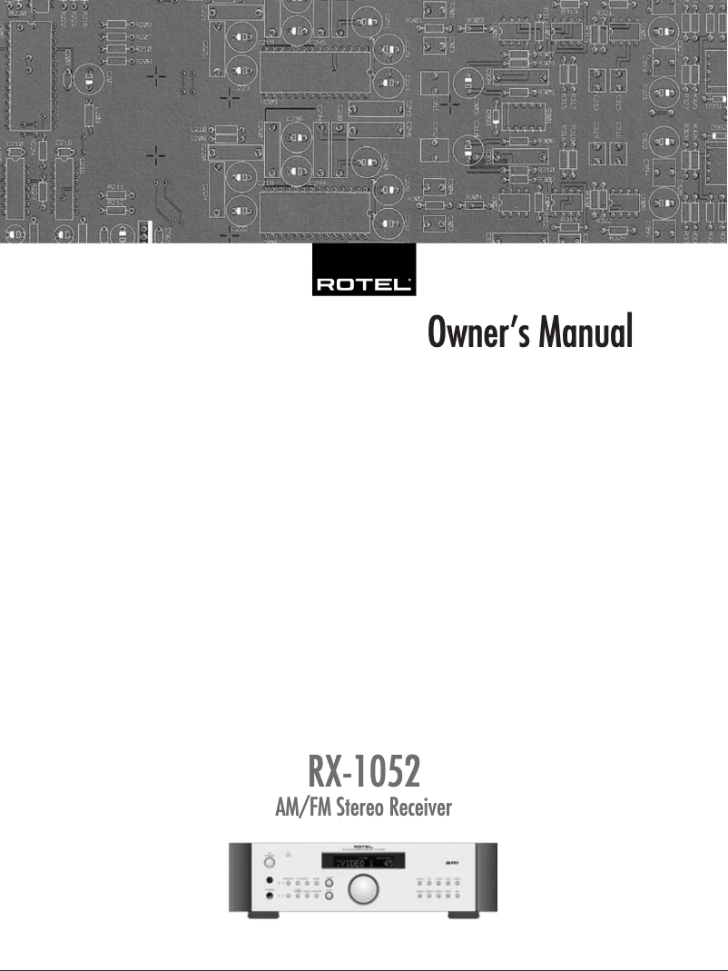 Image de la première page du manuel de l'appareil RX-1052