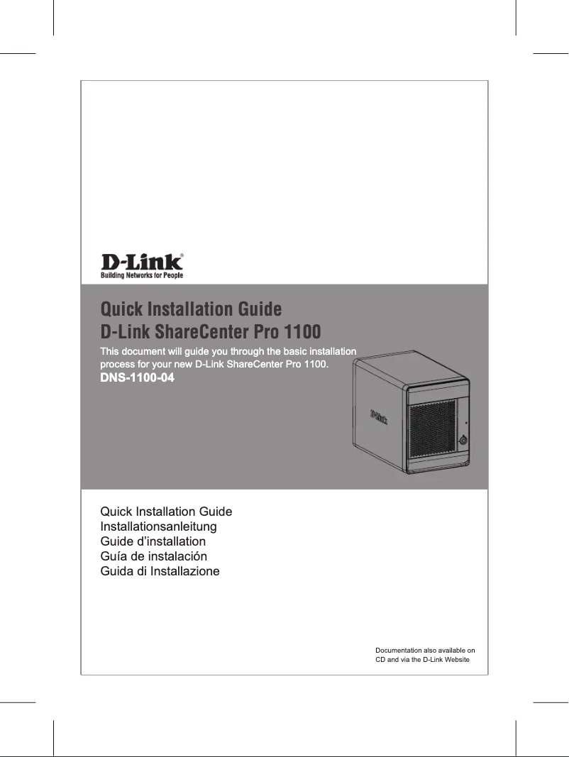 Page n°1 - Guide d'installation D-Link DNS-1100-04