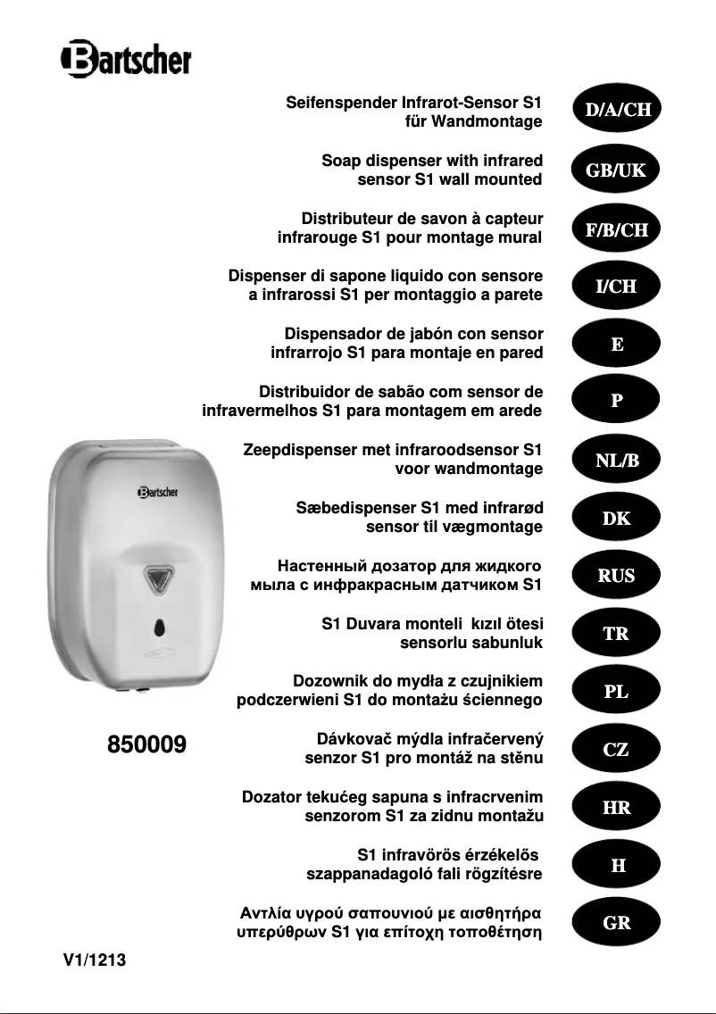 Page n°1 - Manuel utilisateur Bartscher 850009