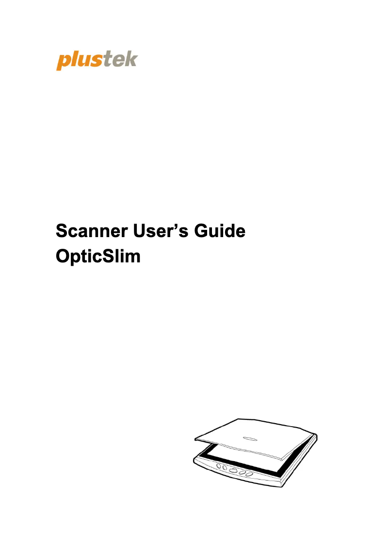 Page 1 de la notice Manuel utilisateur Plustek OpticSlim 550 Plus