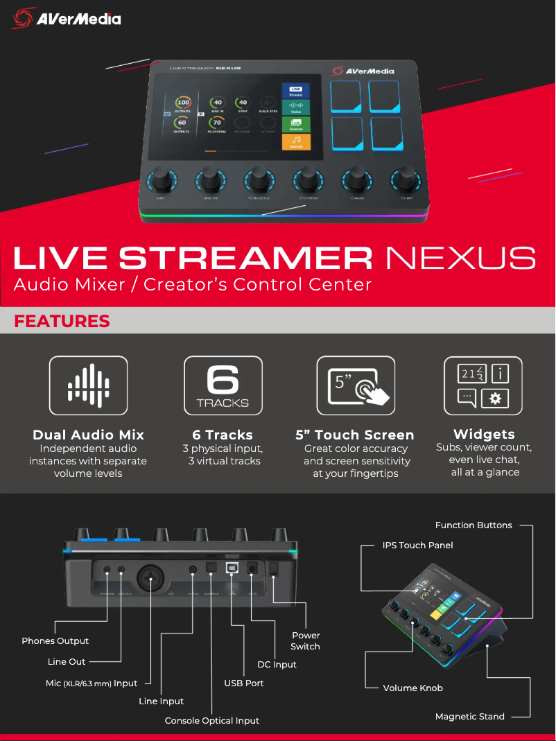 Image de la première page du manuel de l'appareil Live Streamer NEXUS AX310