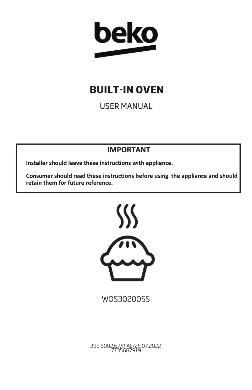 Page n°1 - Manuel utilisateur Beko WOS30200SS