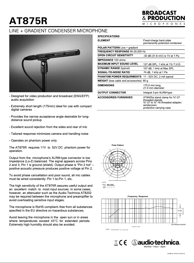 First page image of the manual for AT875R