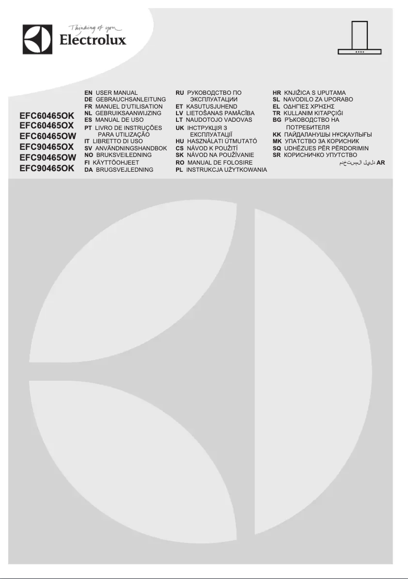 Page 1 de la notice Manuel utilisateur Electrolux EFC90465OW