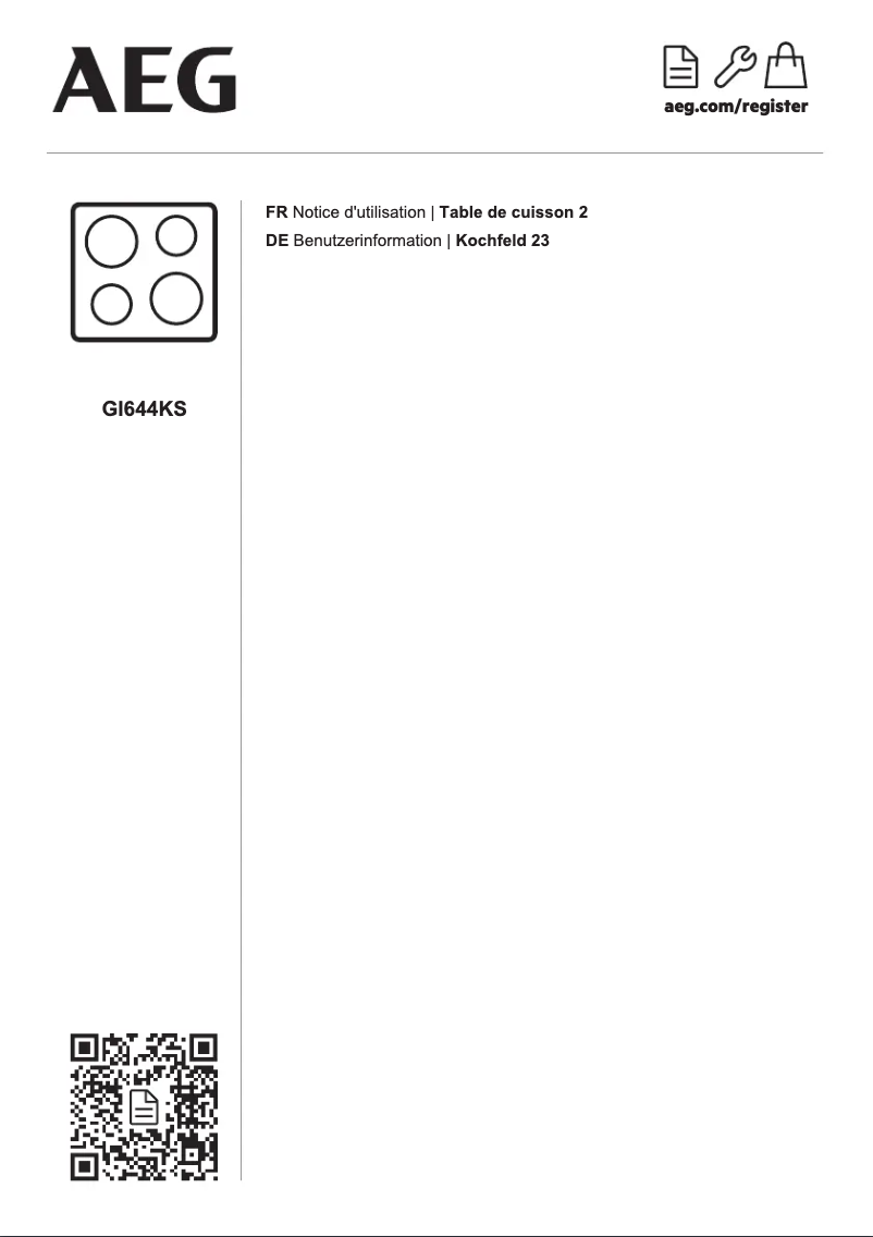 Page 1 de la notice Manuel utilisateur AEG GI644KS