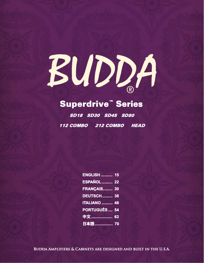Page 1 de la notice Manuel utilisateur Budda Superdrive 80 Series II 212 Combo