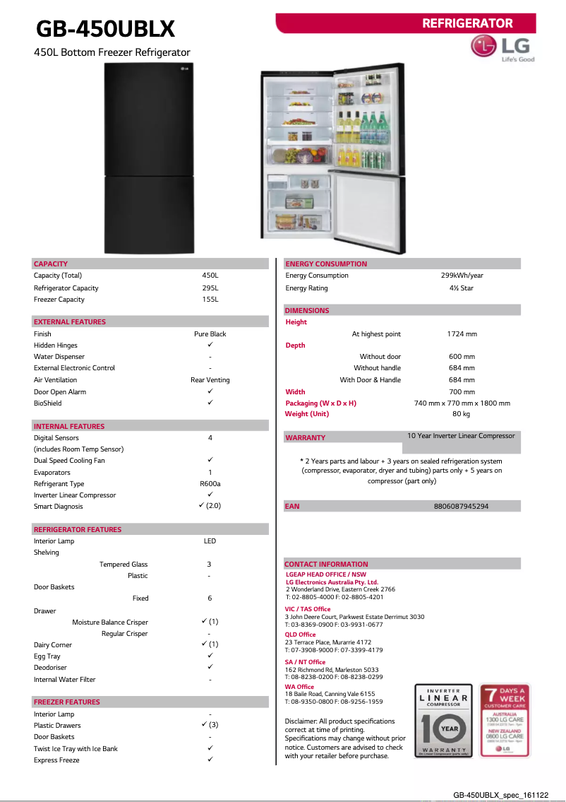 Image de la première page du manuel de l'appareil GB-450UBLX