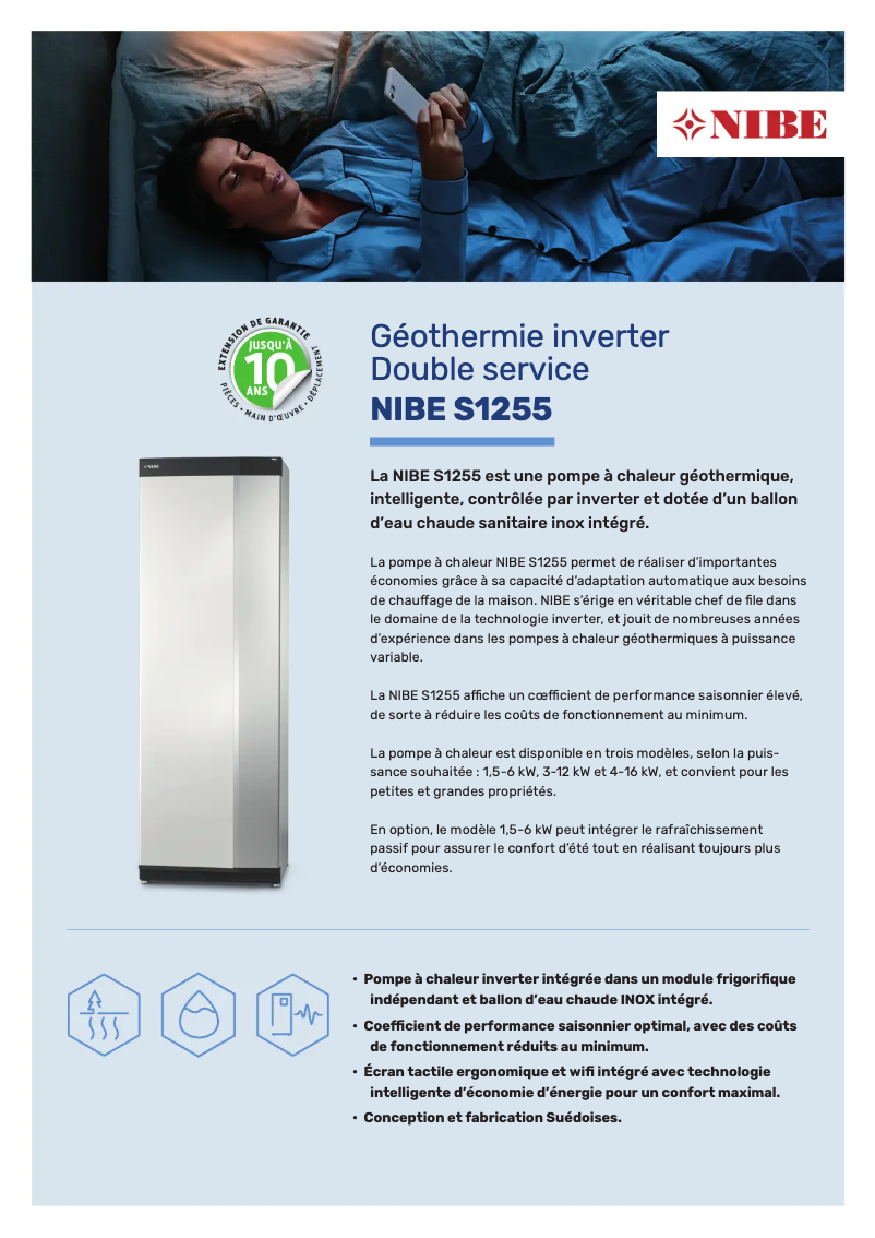 Page 1 de la notice Brochure Nibe S1255