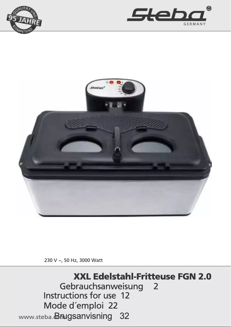 Page n°1 - Manuel utilisateur Steba FGN 2.0 XXL
