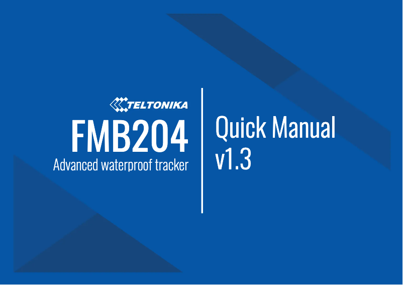 Page 1 de la notice Manuel utilisateur Teltonika FMB204