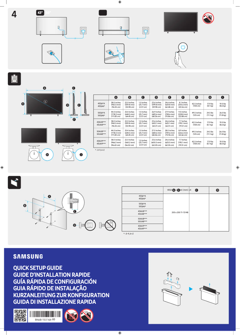 Page 1 de la notice Manuel utilisateur Samsung QA50Q60ABK