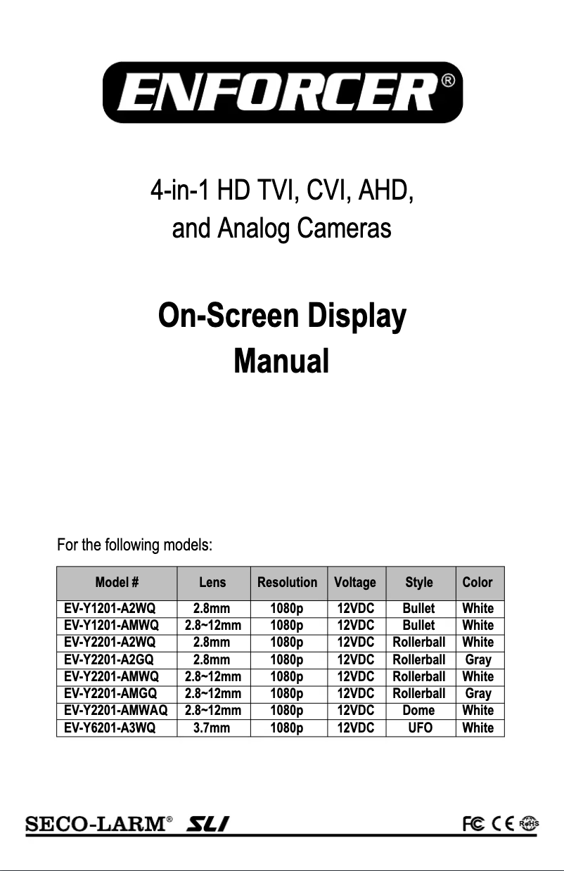 Image de la première page du manuel de l'appareil EV-Y2201-A2GQ