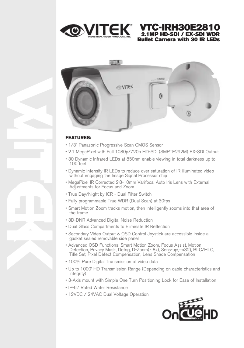 Page n°1 - Manuel utilisateur Vitek VTC-IRH30E-2810