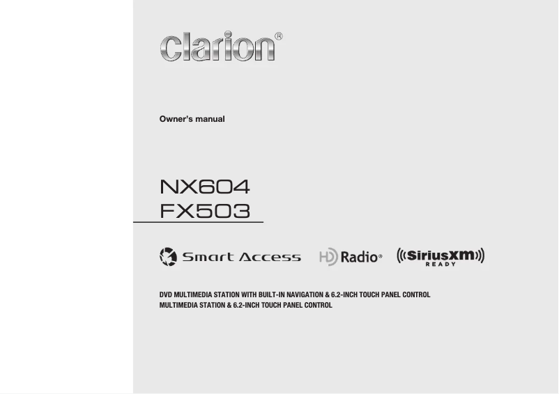 Page 1 de la notice Manuel utilisateur Clarion FX503