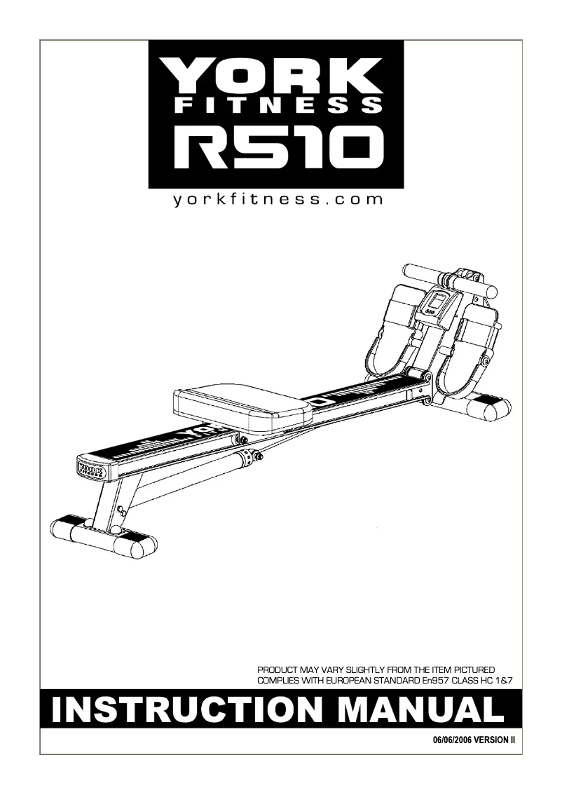 Página 1 del manual Manual de usuario York Fitness R510