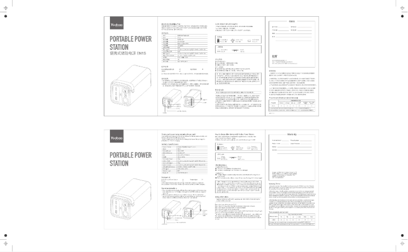 Page n°1 - Manuel utilisateur Yoobao YB-EN1S
