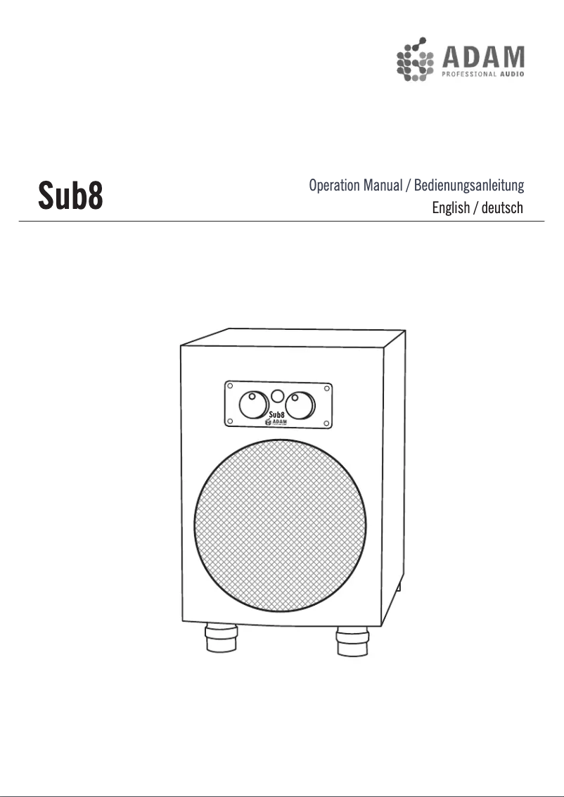 Page 1 de la notice Manuel utilisateur Adam Sub8