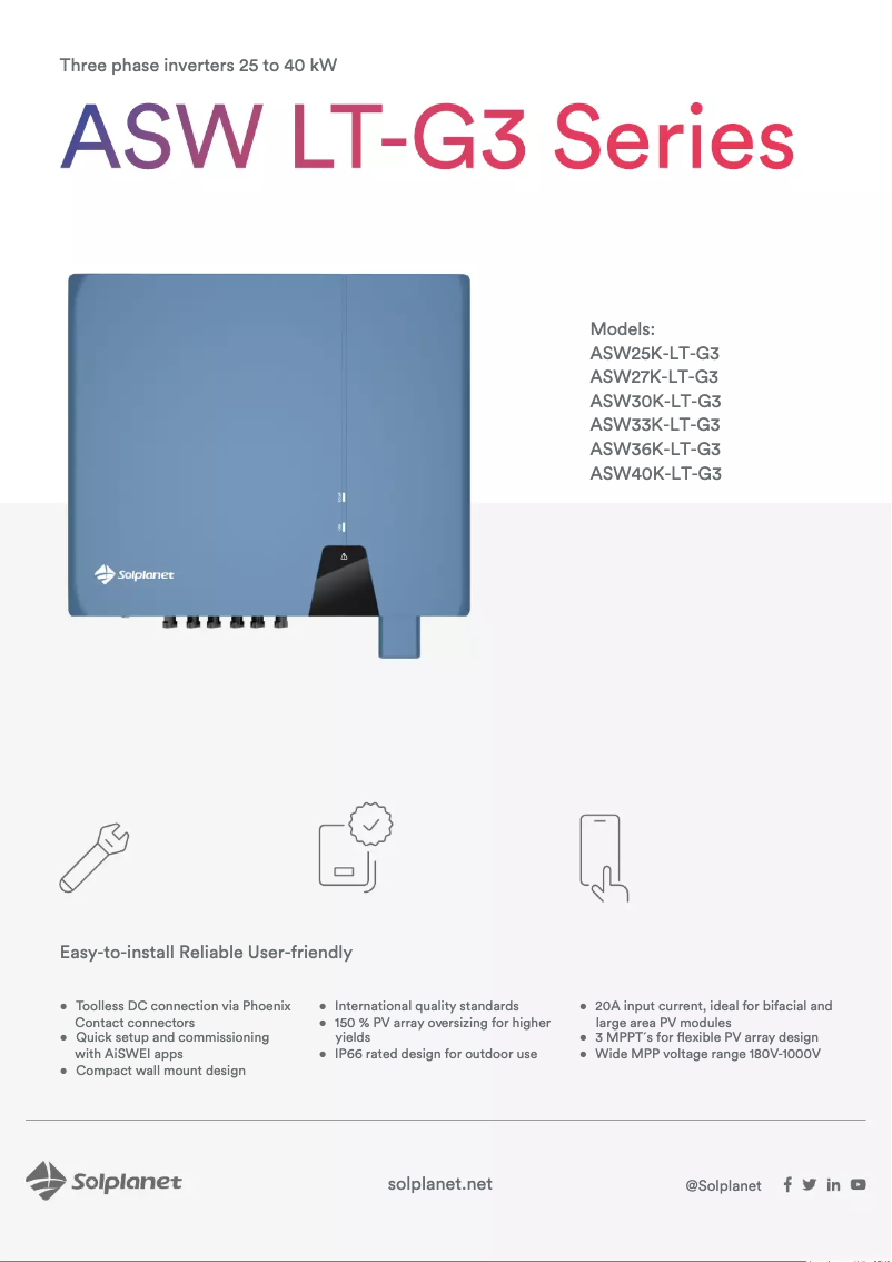 Imagen de la primera página del manual del dispositivo ASW4K-LT-G2-Pro