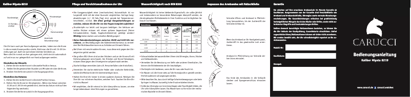 Page n°1 - Manuel utilisateur Carucci Miyota 8219