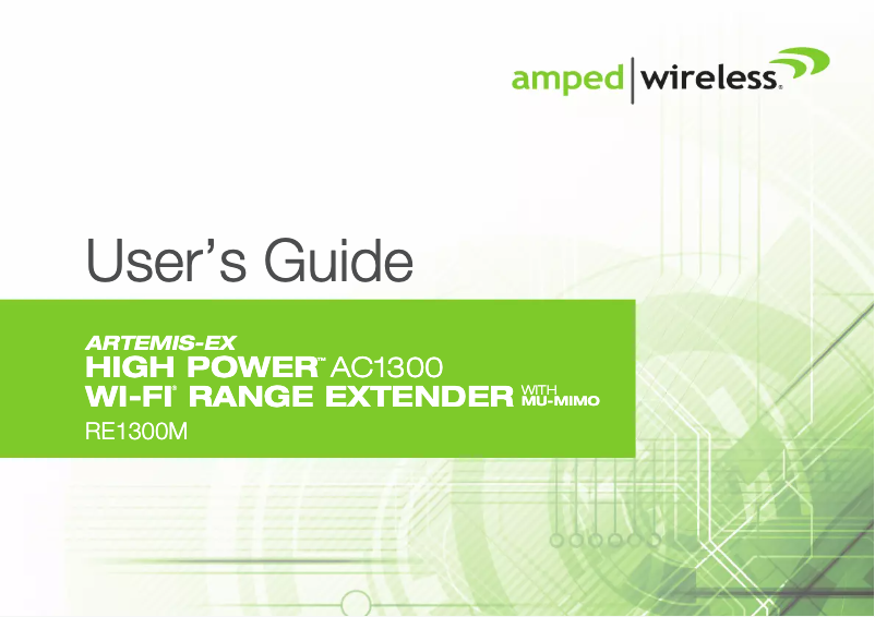 Page n°1 - Manuel utilisateur Amped Wireless Artemis-EX RE1300M