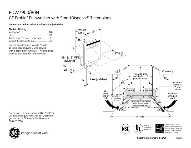 Image de la première page du manuel de l'appareil Profile PDW7900NCC
