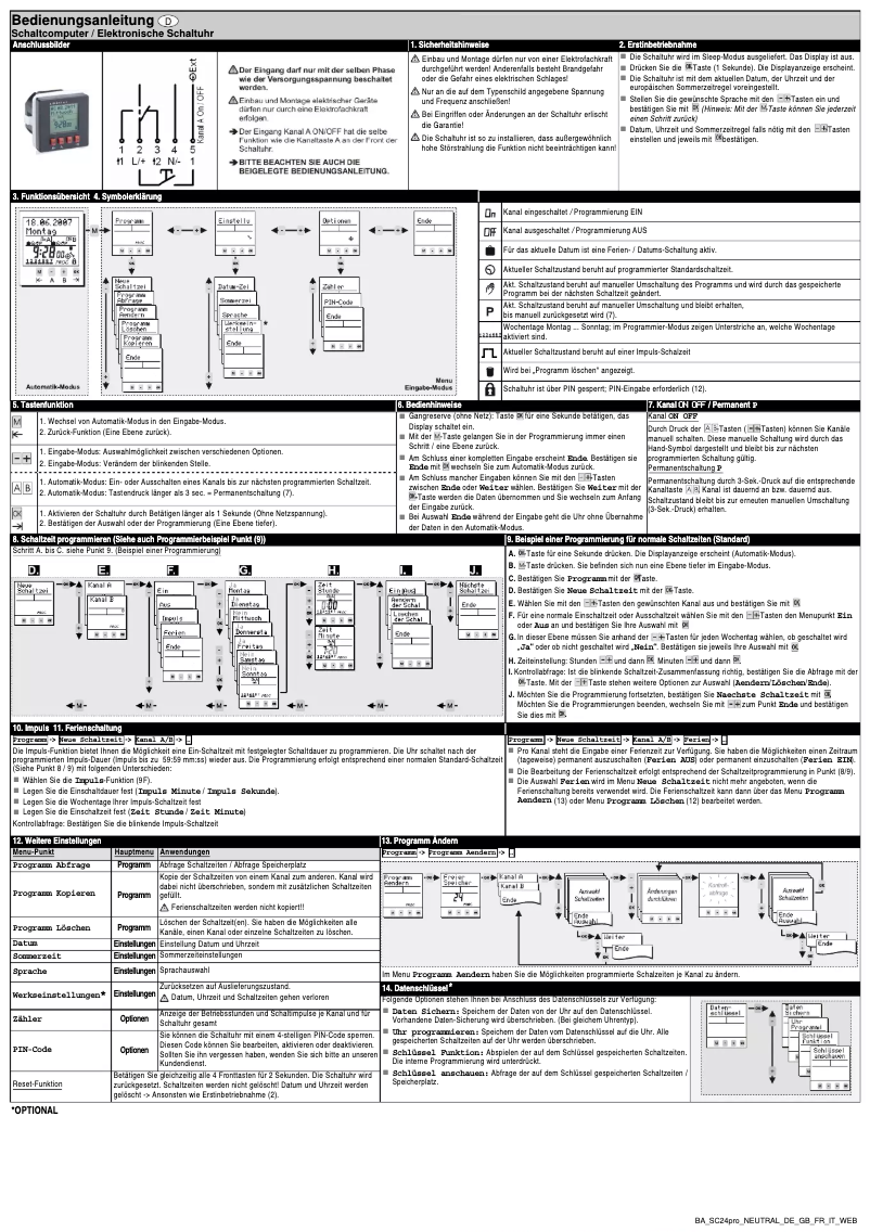 Page n°1 - Manuel utilisateur Müller SC 24.10 pro