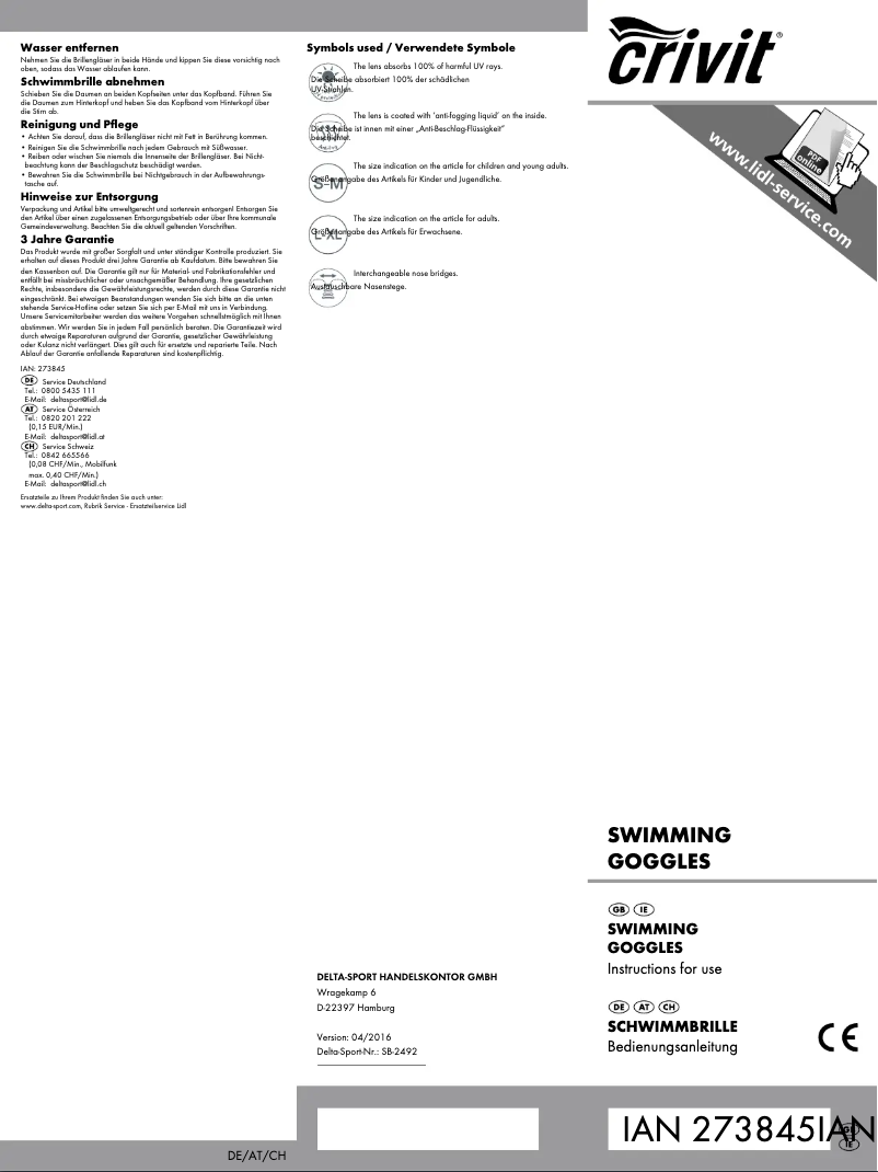 Page n°1 - Manuel utilisateur Crivit IAN 273845