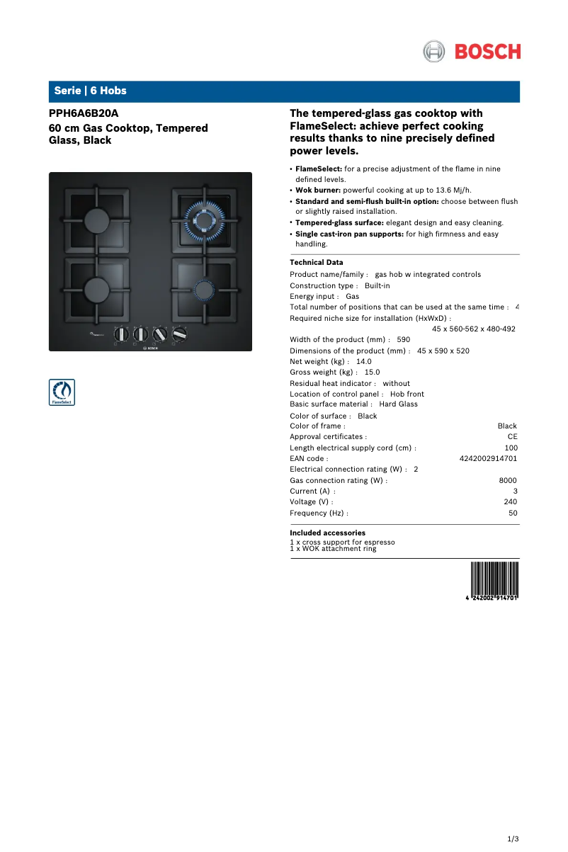 Image de la première page du manuel de l'appareil PPH6A6B20A